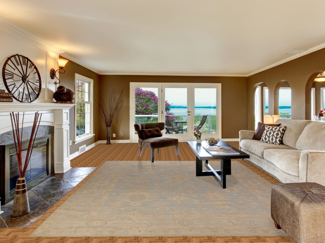 Vegetable Dye Oushak Turkish Area Rug 9x12