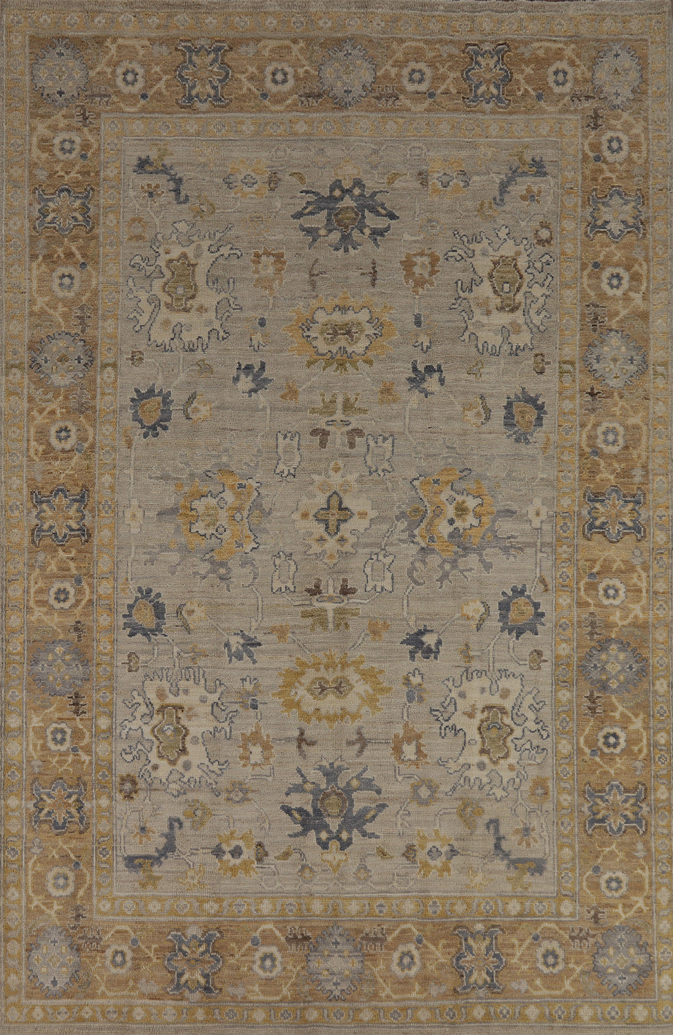 Vegetable Dye Oushak Turkish Area Rug 6x9