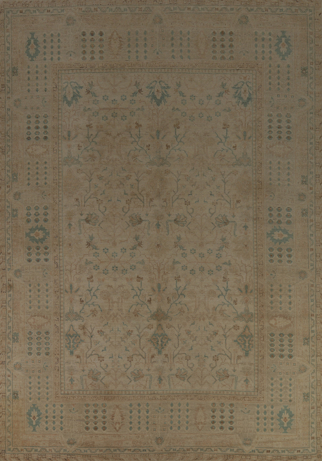 Vegetable Dye Oushak Turkish Area Rug 9x12