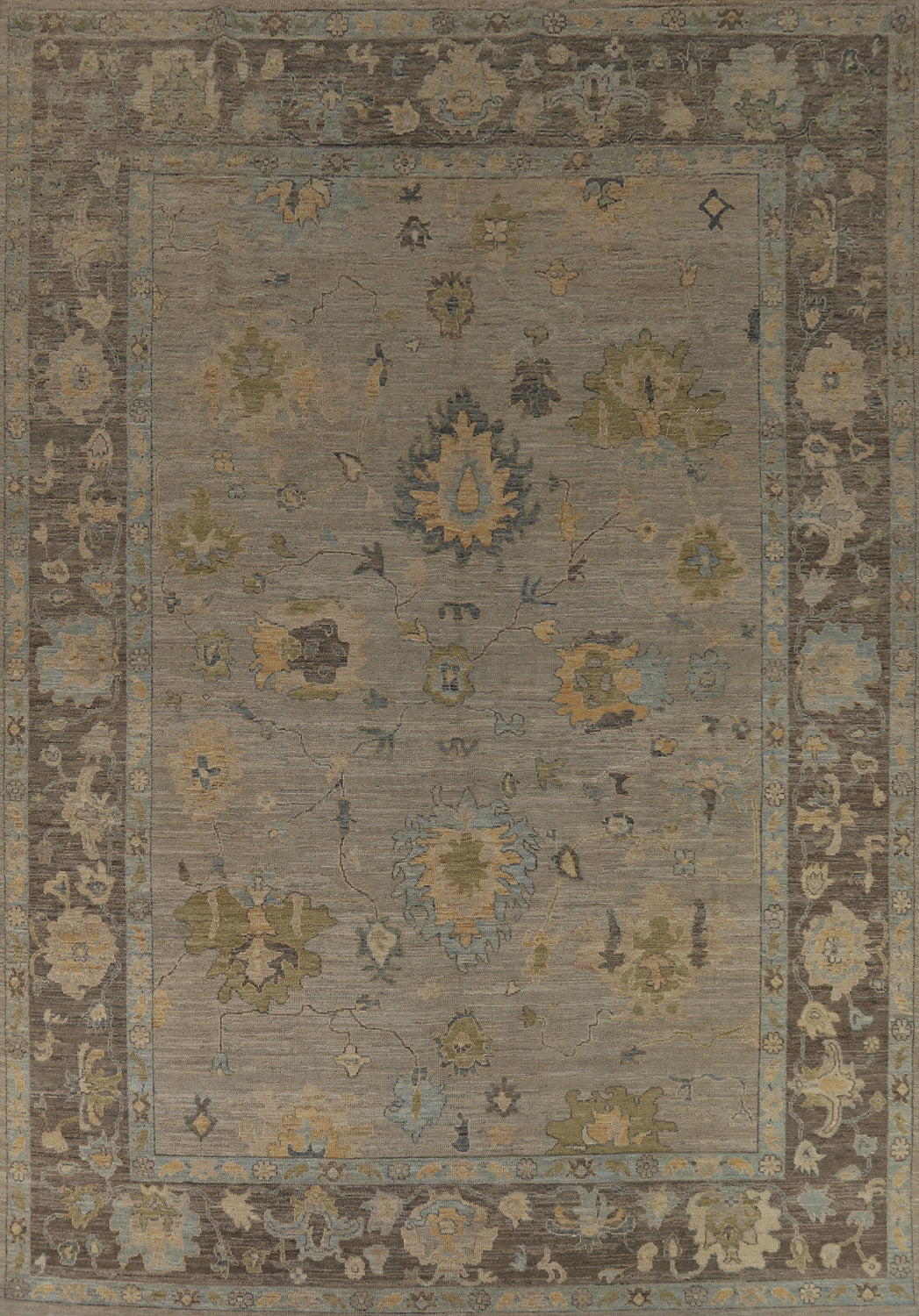 Vegetable Dye Oushak Turkish Area Rug 9x12