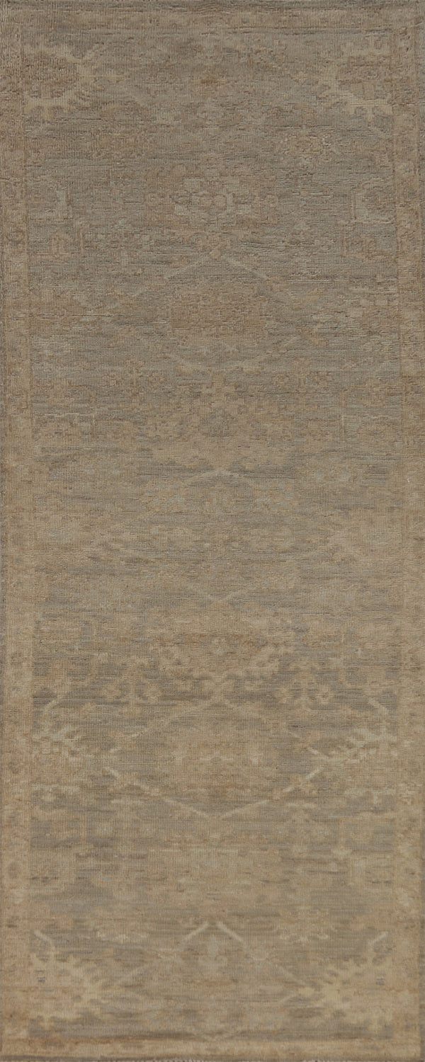 Vegetable Dye Oushak Turkish Runner Rug 3x10