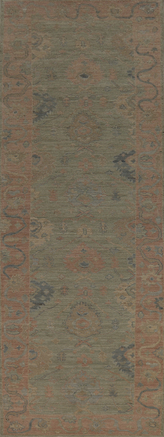 Vegetable Dye Oushak Turkish Runner Rug 3x12