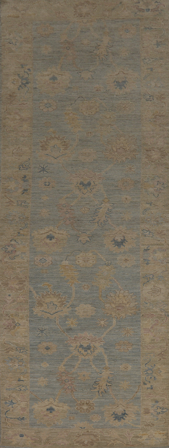 Vegetable Dye Oushak Turkish Runner Rug 3x12