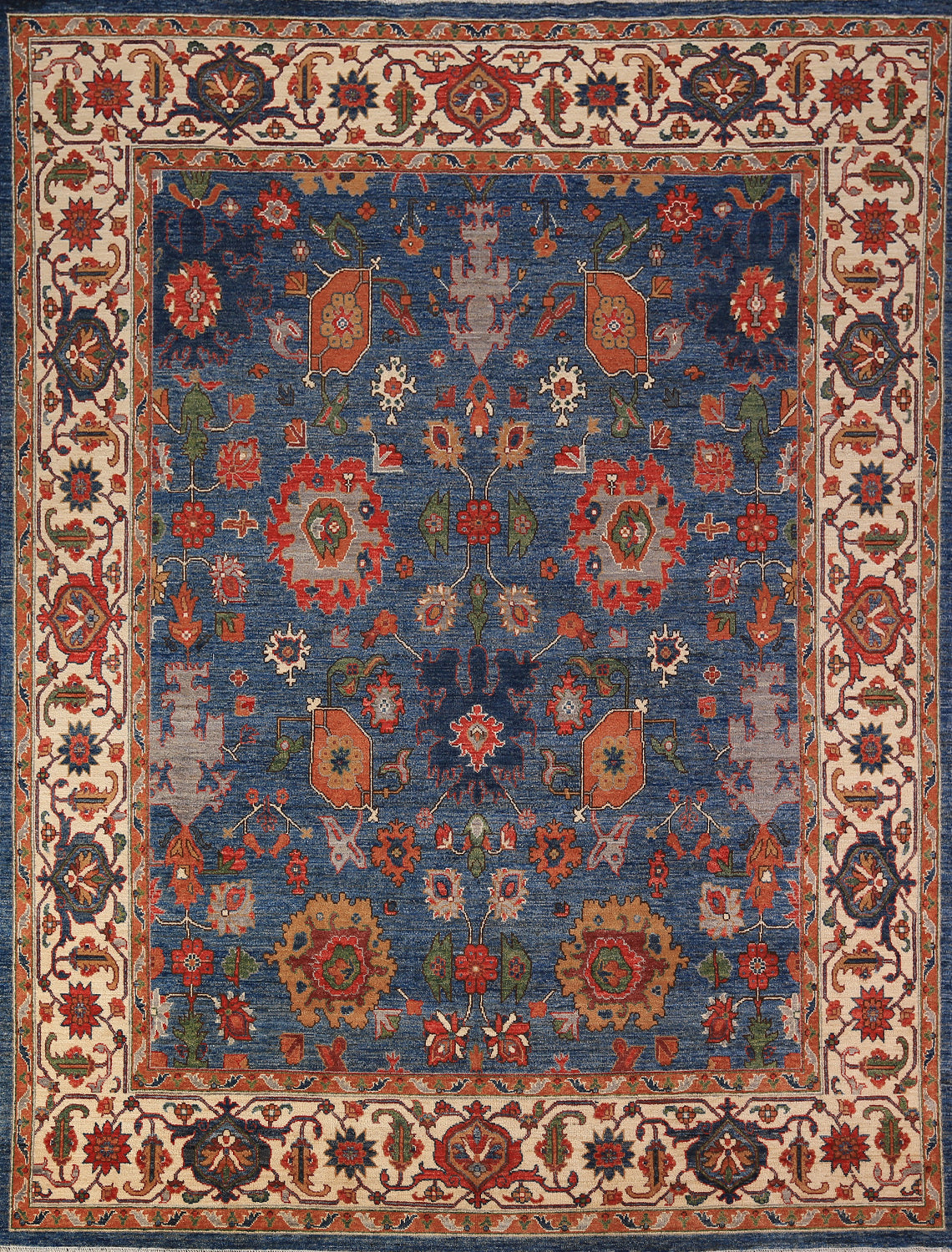 Handmade Blue Ziegler Vegetable Dye Area Rug 8x10
