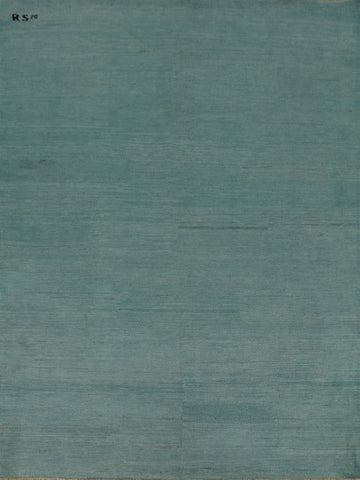 Aqua Blue Handmade Gabbeh Modern Area Rug 6x8