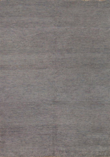 Handmade Gray Gabbeh Modern Wool Rug 5x7