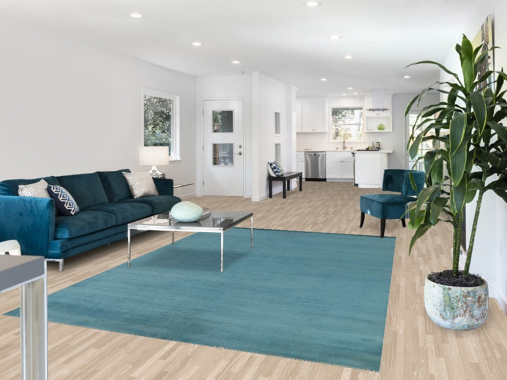 Handmade Blue Gabbeh Modern Area Rug 7x10