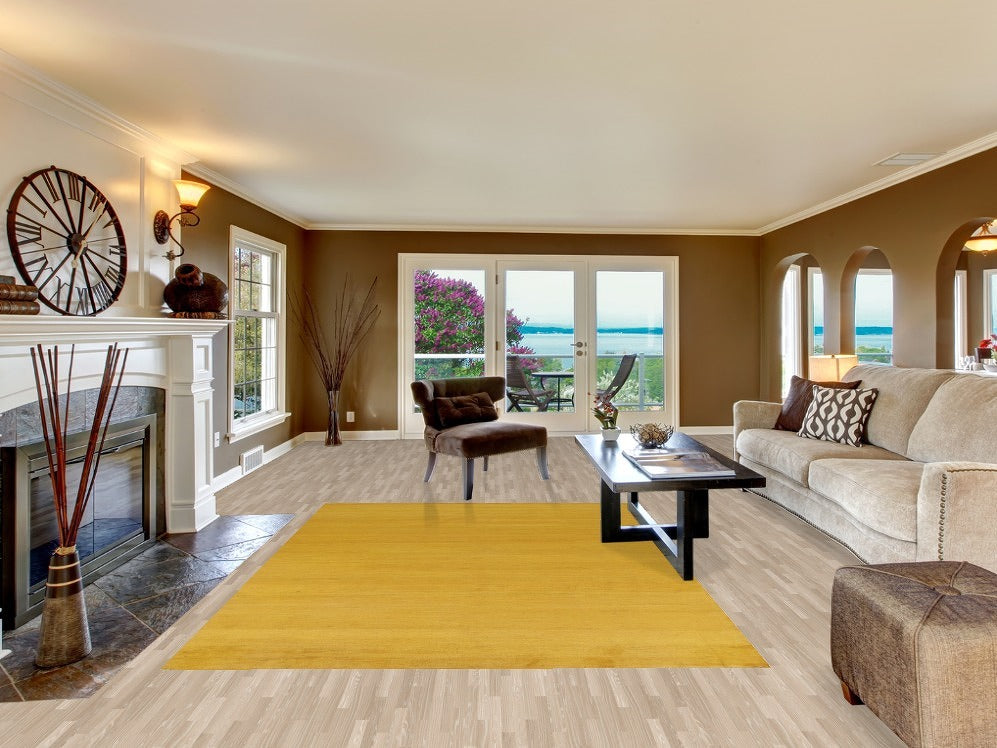 Modern Yellow Wool Gabbeh Oriental Area Rug 7x10