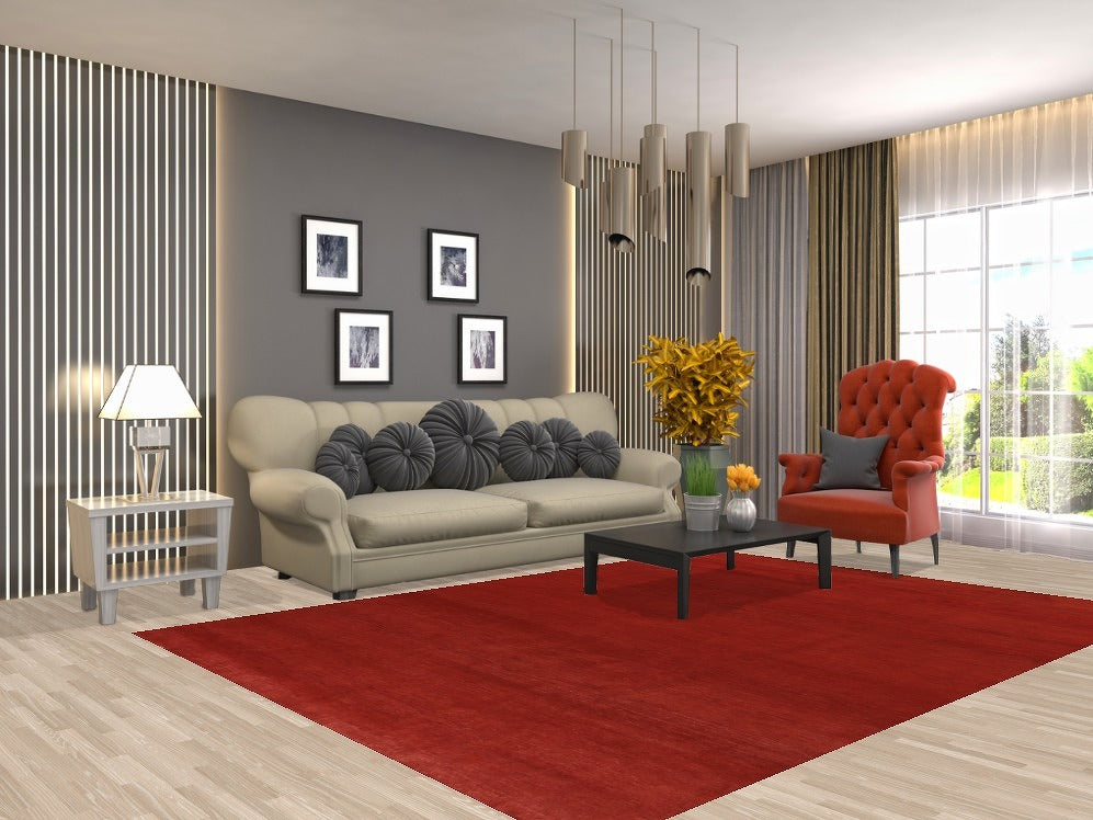 Red Wool Modern Gabbeh Oriental Area Rug 7x9