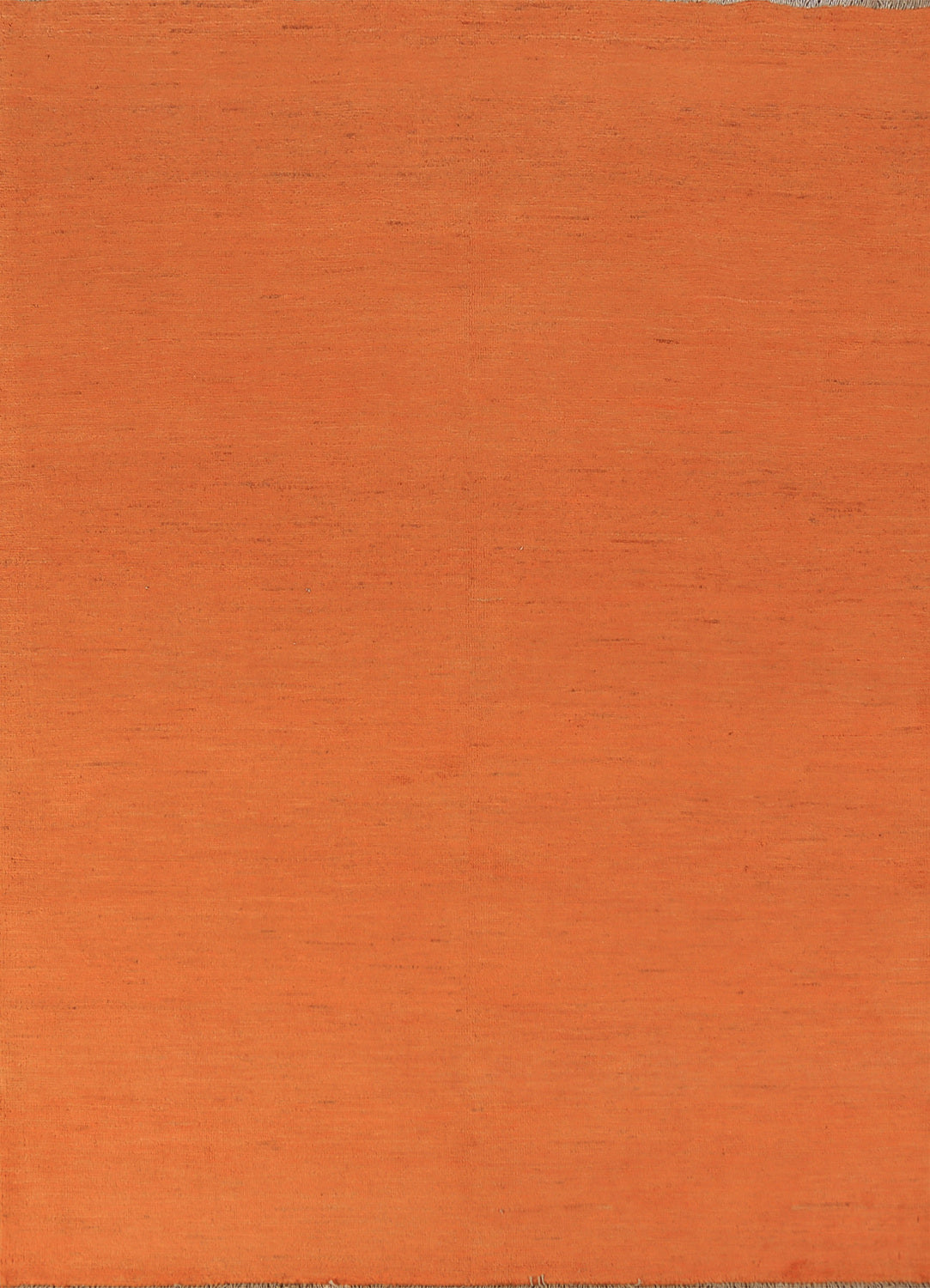 Orange Wool Handmade Gabbeh Modern Rug 5x7