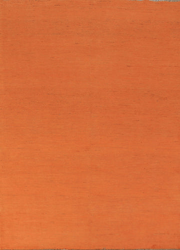 Orange Wool Handmade Gabbeh Modern Rug 5x7