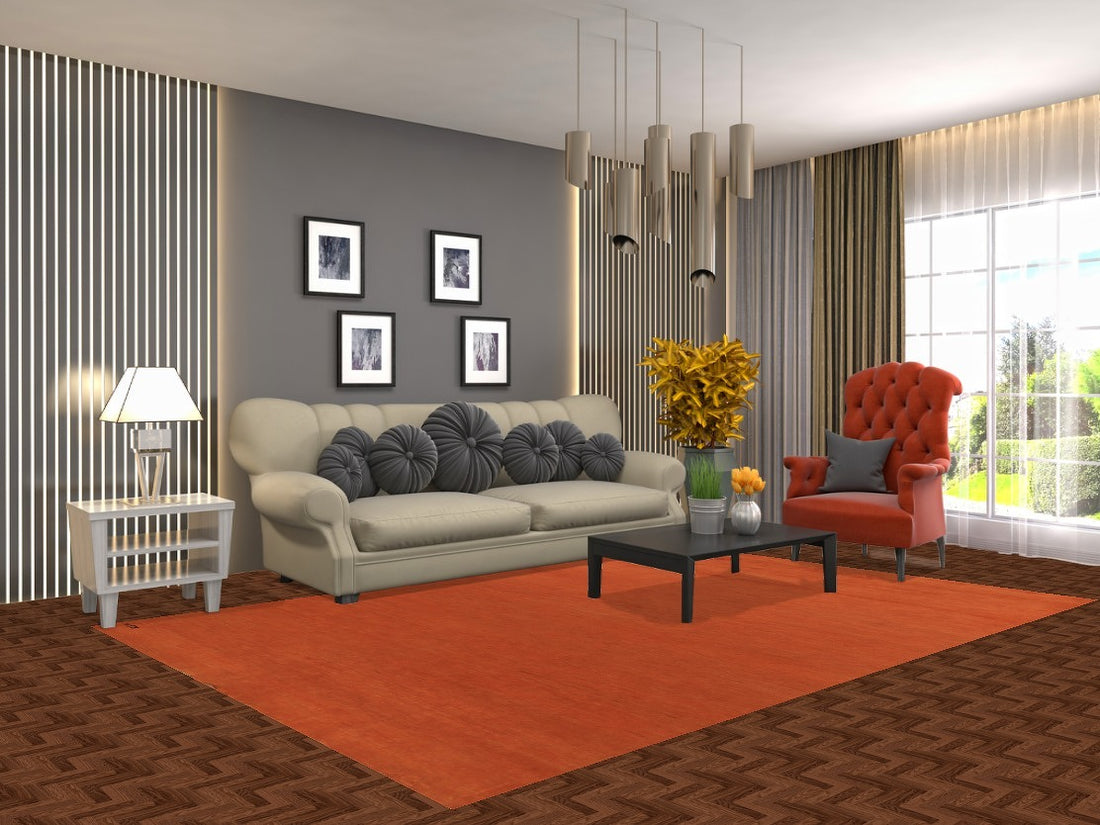 Modern Wool Orange Gabbeh Oriental Area Rug 7x10
