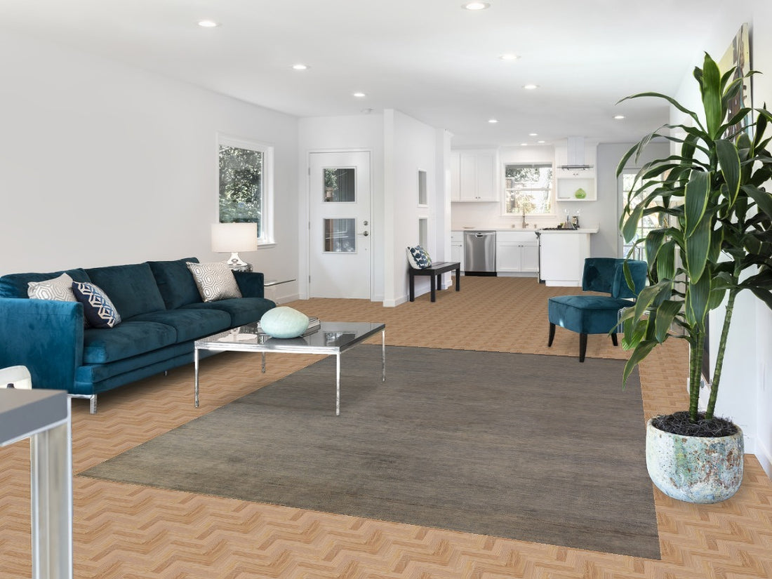 Beige & Gray Wool Gabbeh Modern Area Rug 7x10