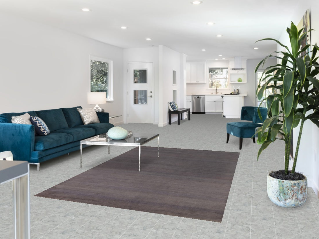Striped Gray Blue Gabbeh Modern Area Rug 5x8