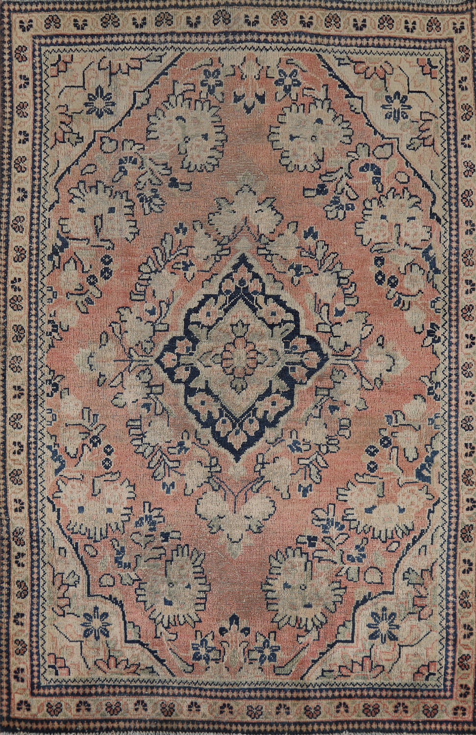 Antique Wool Pink Mahal Persian Rug 4x7
