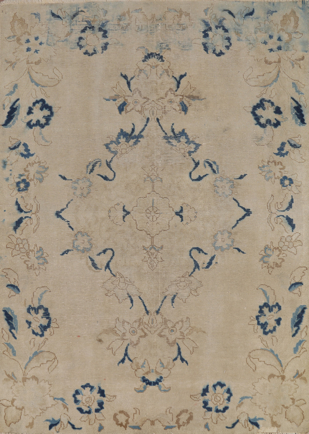 Handmade Wool Kashan Persian Rug 5x6