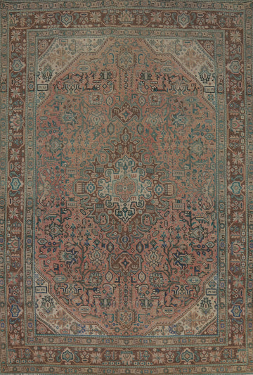 Pink Wool Vintage Tabriz Persian Area Rug 6x10