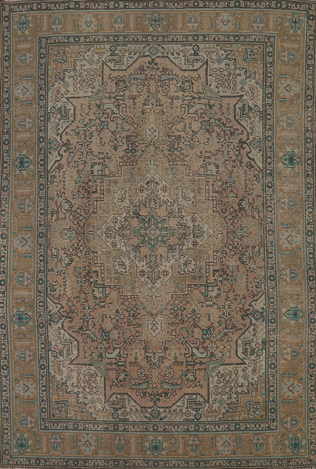 Vintage Wool Tabriz Persian Area Rug 6x9