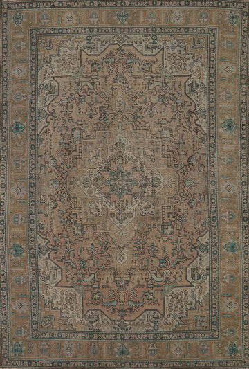 Vintage Wool Tabriz Persian Area Rug 6x9