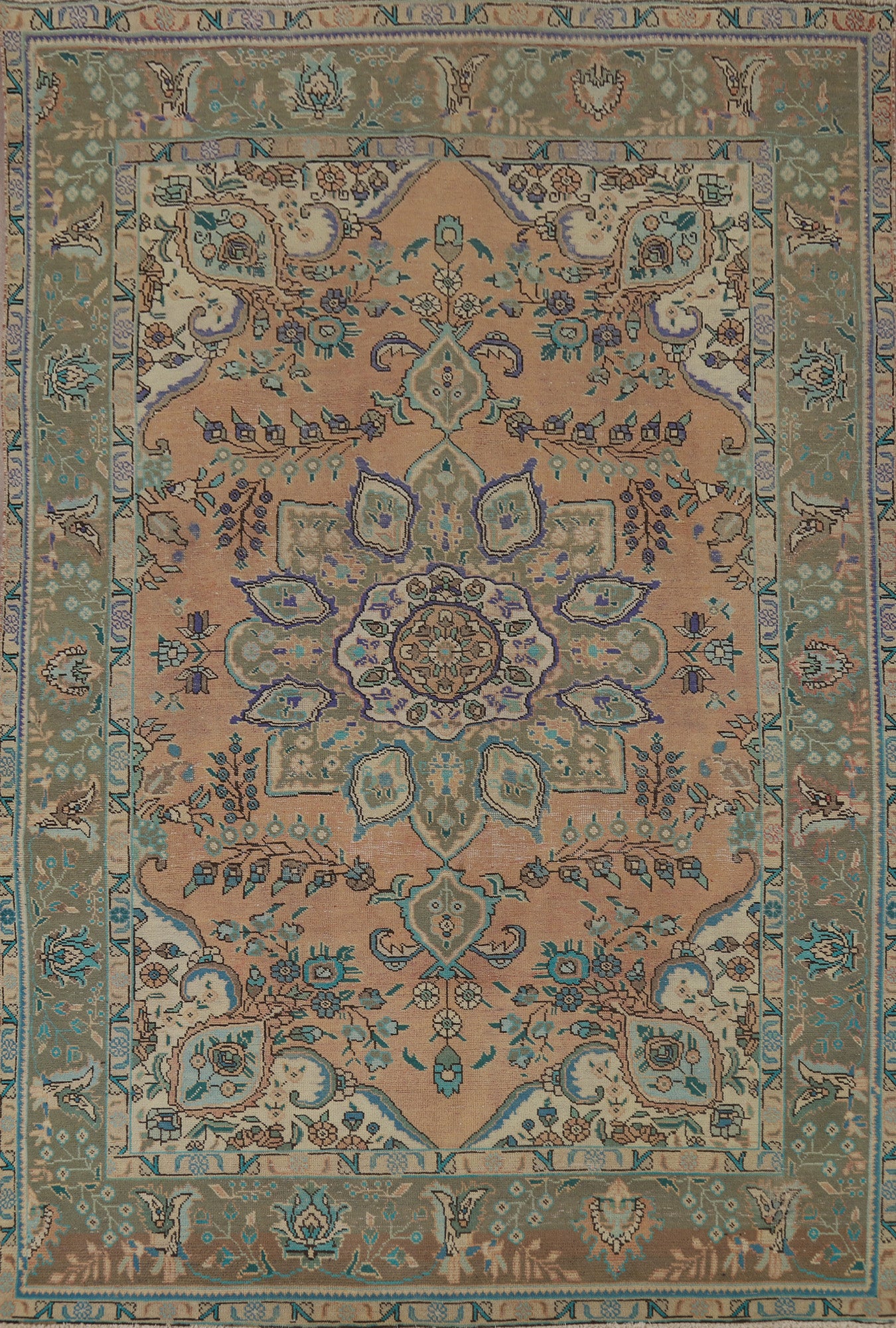 Vintage Wool Tabriz Persian Area Rug 6x10