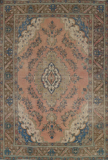 Vintage Wool Tabriz Persian Area Rug 6x10