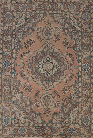 Vintage Medallion Tabriz Persian Area Rug 6x10