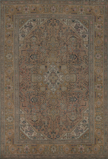 Geometric Wool Tabriz Persian Area Rug 6x10