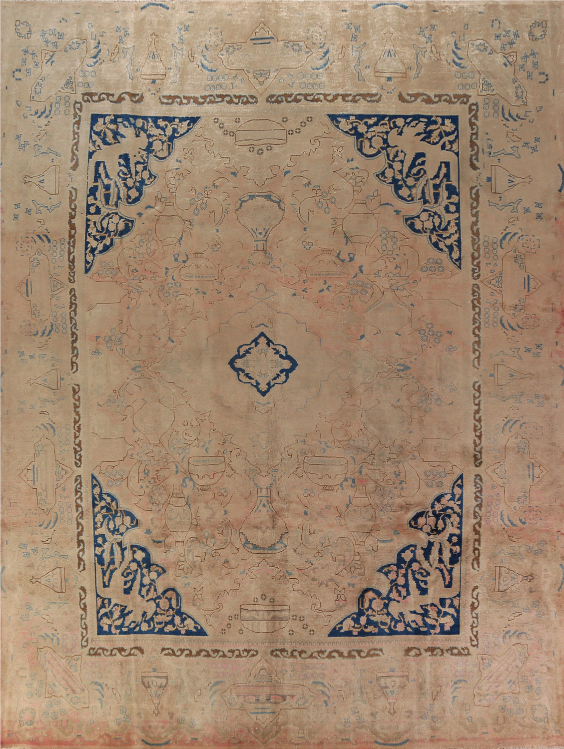 Vintage Wool Kashmar Persian Area Rug 10x13