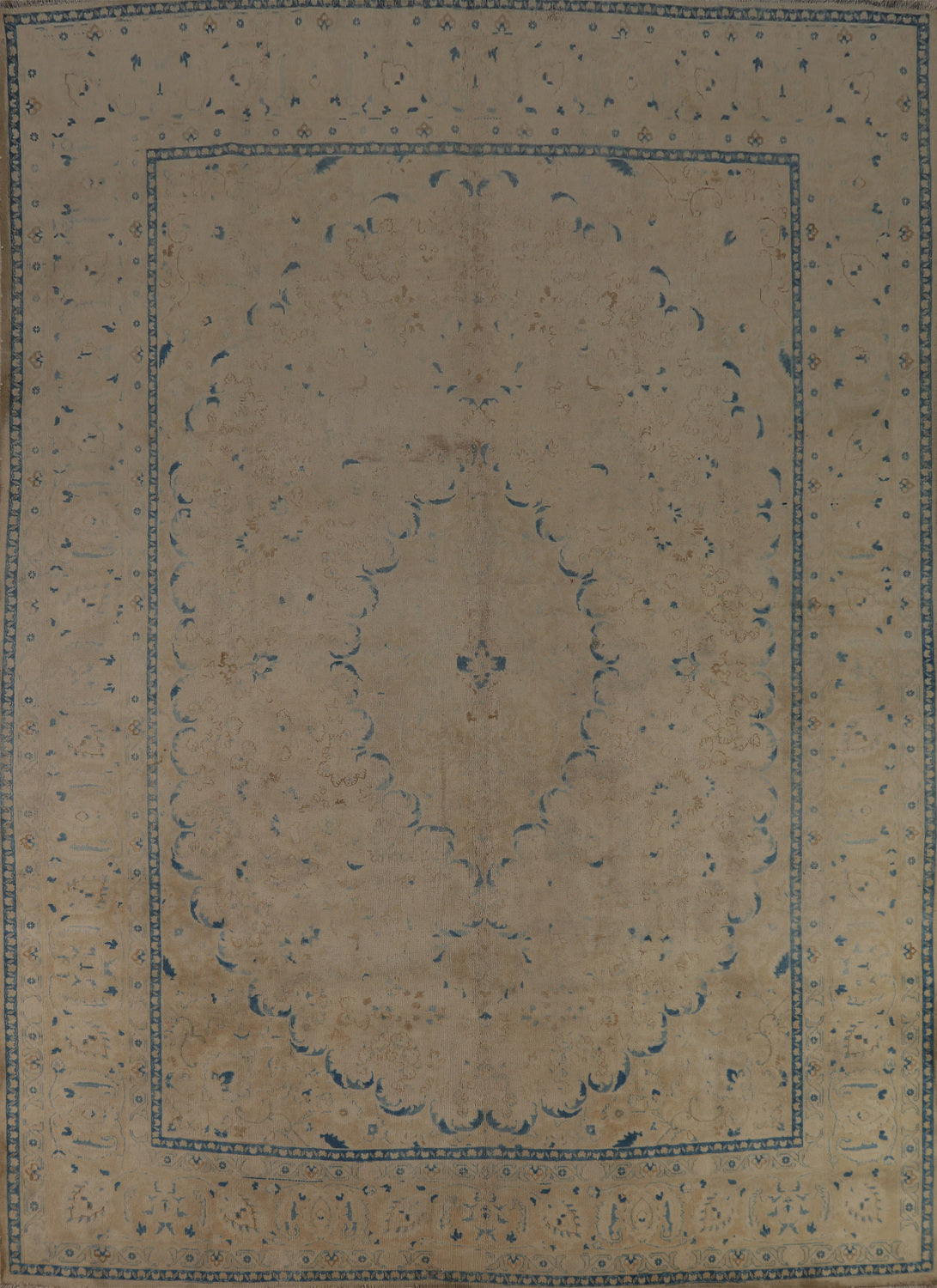 Vintage Wool Floral Tabriz Persian Area Rug 10x13