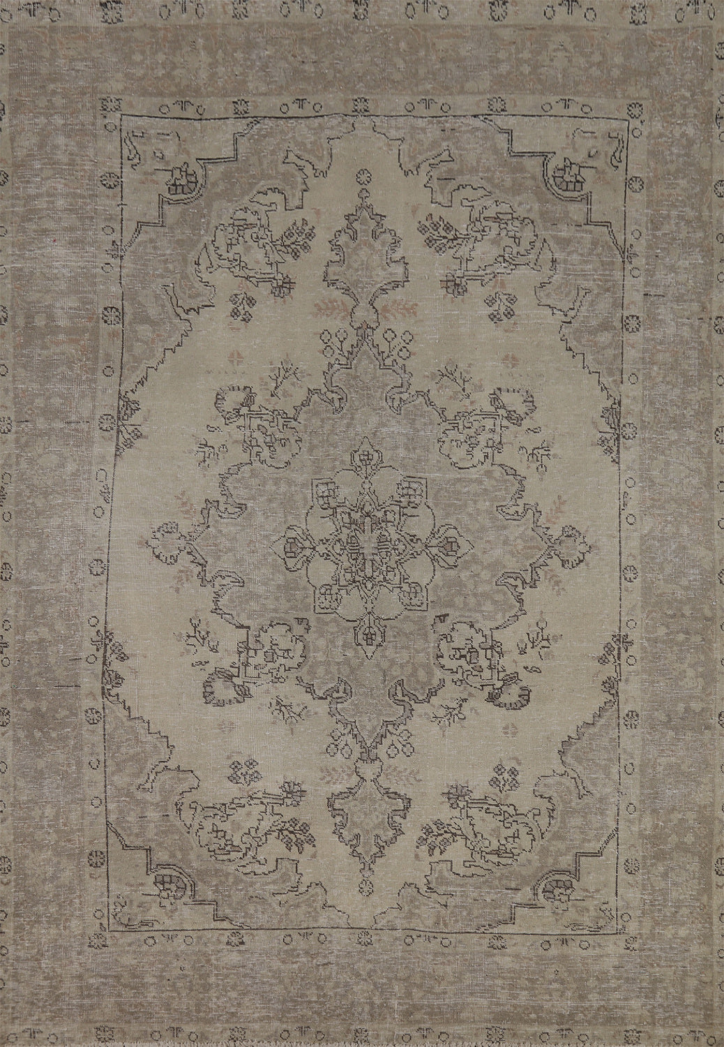 Muted Handmade Wool Tabriz Persian Area Rug 6x9