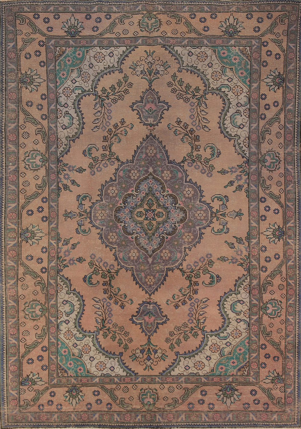 Handmade Wool Tabriz Persian Area Rug 7x9