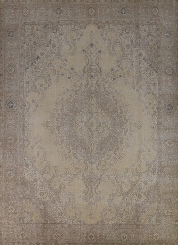 Vintage Wool Medallion Tabriz Persian Area Rug 10x13