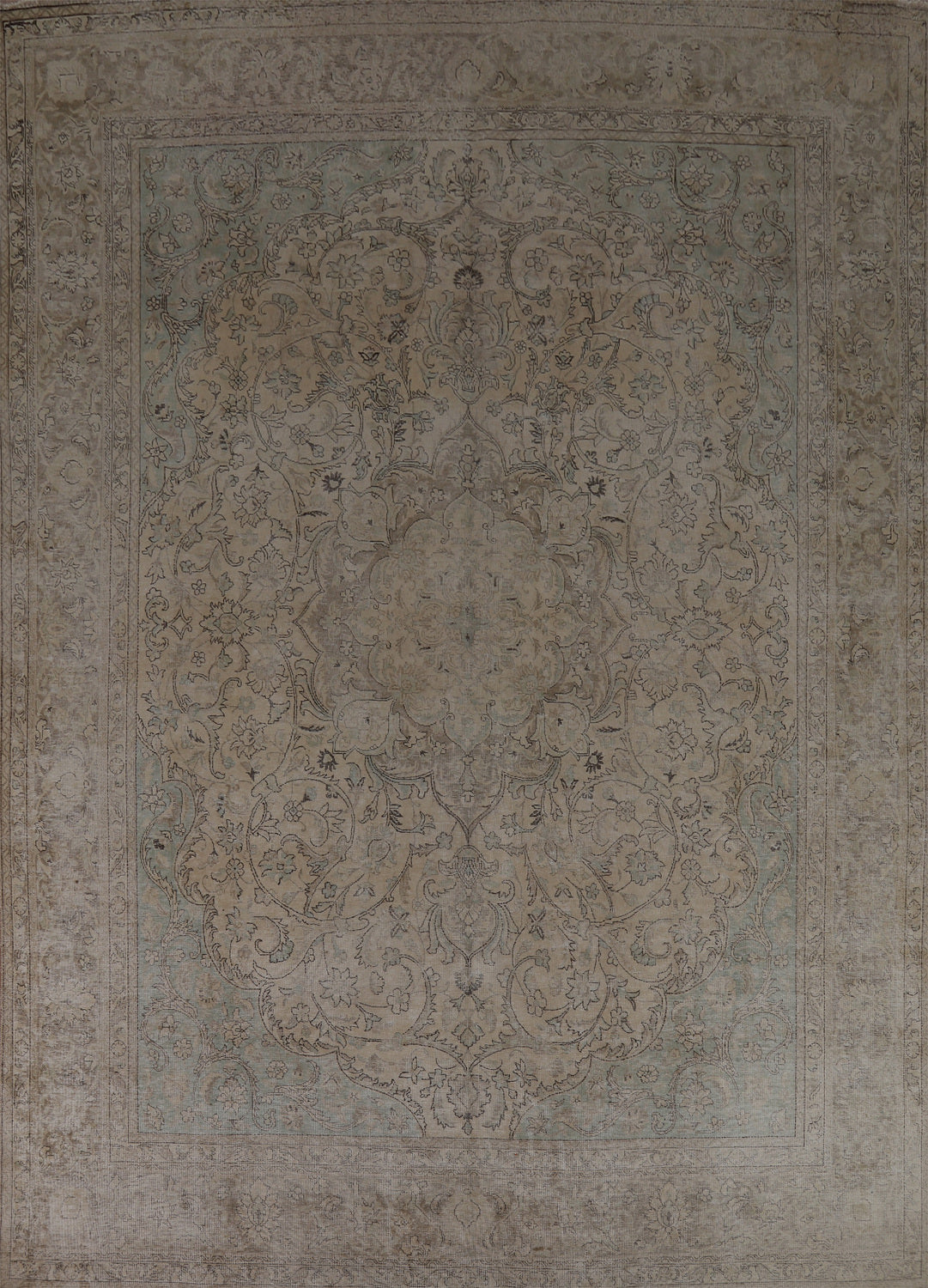 Vintage Wool Floral Tabriz Persian Area Rug 9x13