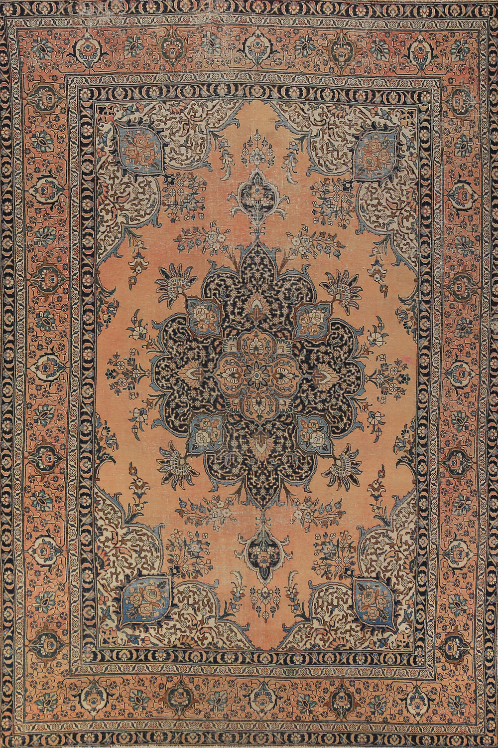 Vintage Geometric Tabriz Persian Area Rug 8x11