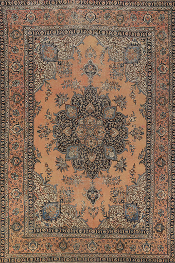 Vintage Geometric Tabriz Persian Area Rug 8x11