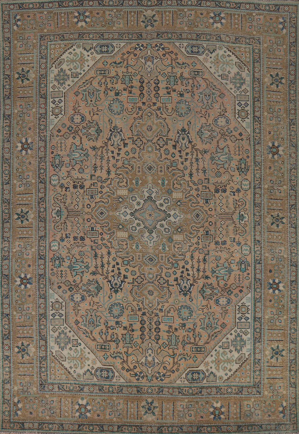 Wool Geometric Tabriz Persian Area Rug 8x11