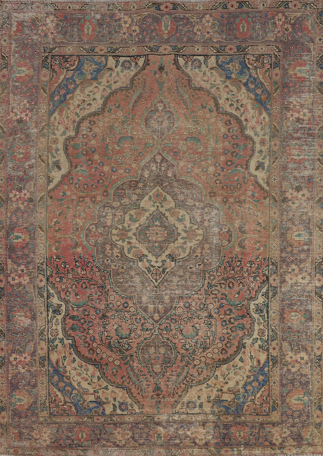 Vintage Wool Tabriz Persian Area Rug 7x10