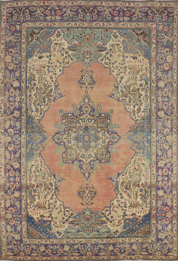 Vintage Wool Tabriz Persian Area Rug 7x10