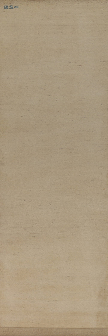 Beige Wool Gabbeh Oriental Runner Rug 3x14