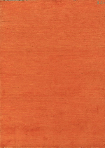 Orange Gabbeh Modern Wool Accent Rug 4x6