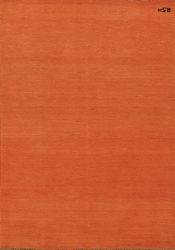 Orange Gabbeh Modern Wool Accent Rug 4x6