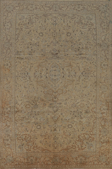 Floral Wool Mashad Persian Area Rug 6x9