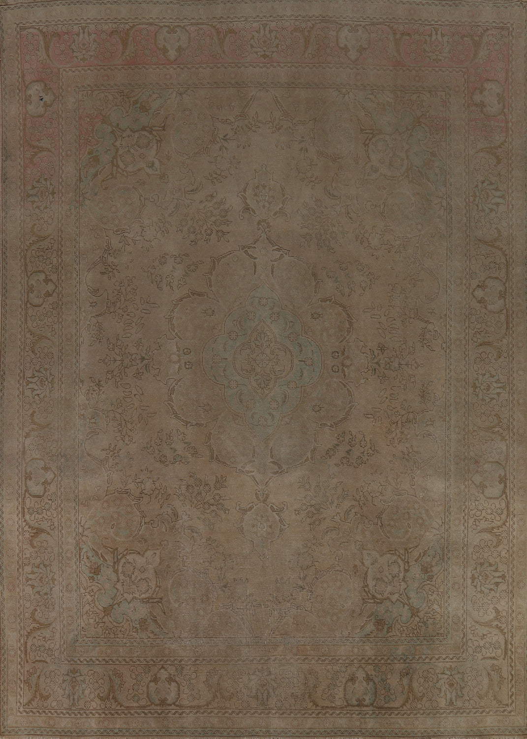 Vintage Wool Medallion Tabriz Persian Area Rug 10x13