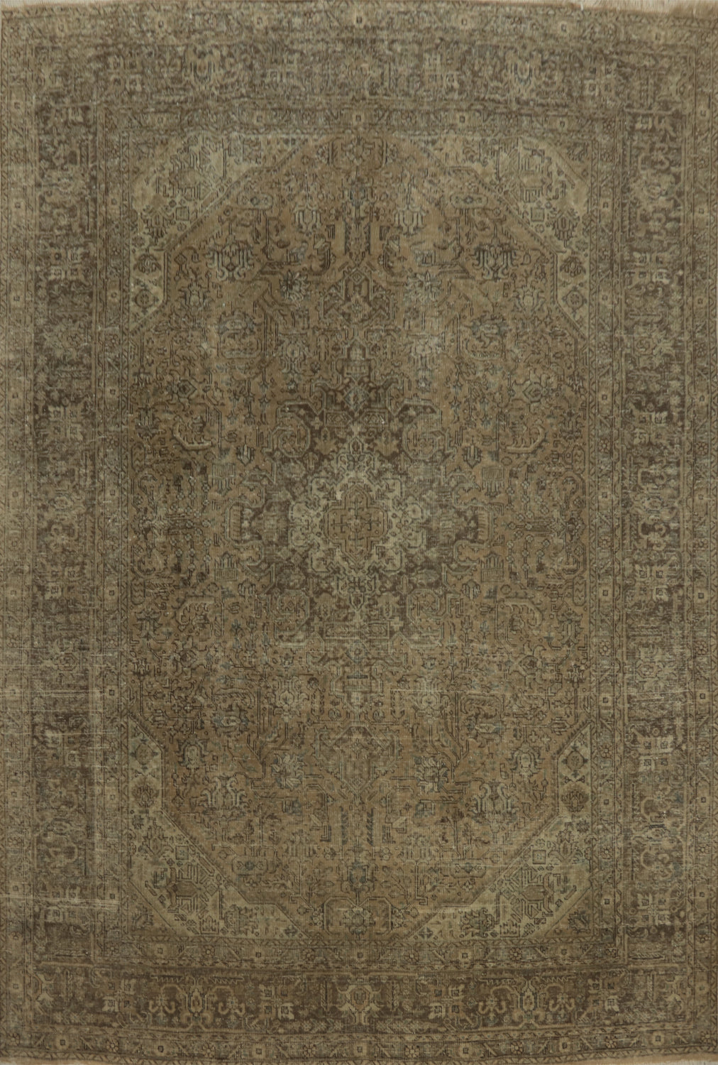 Distressed Wool Tabriz Persian Area Rug 10x13