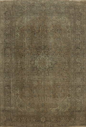 Distressed Wool Tabriz Persian Area Rug 10x13