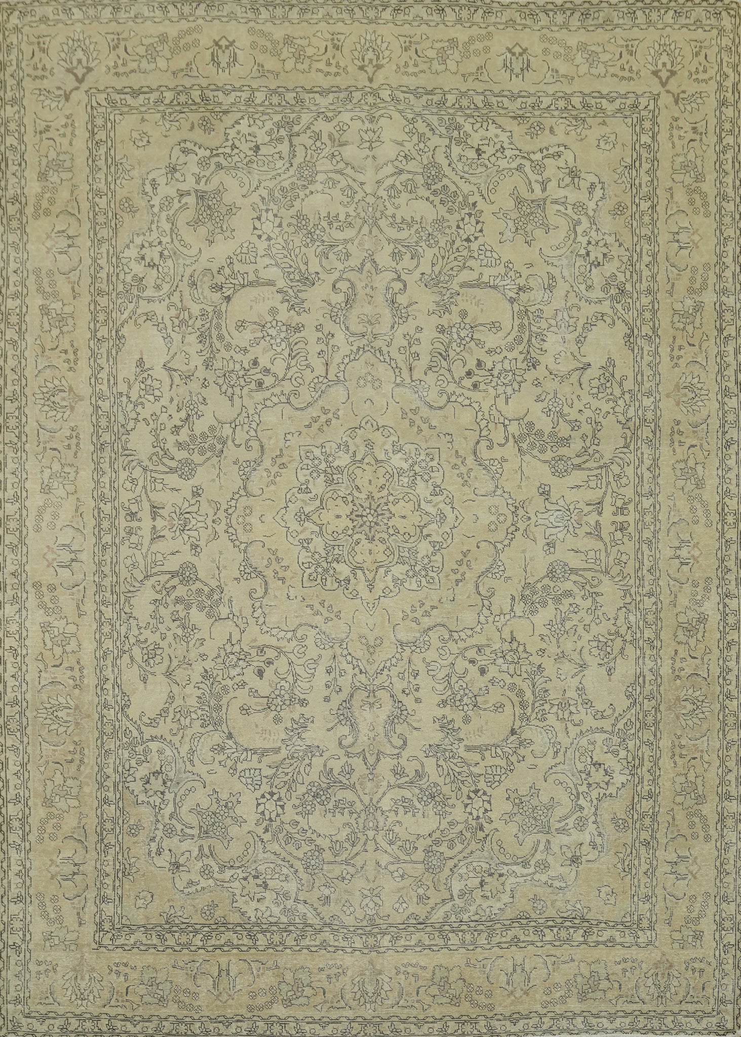 Floral Wool Tabriz Persian Area Rug 10x12