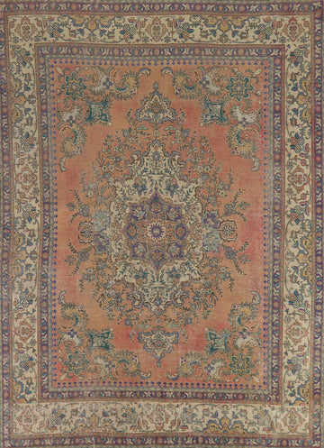 Vegetable Dye Wool Tabriz Persian Area Rug 9x12