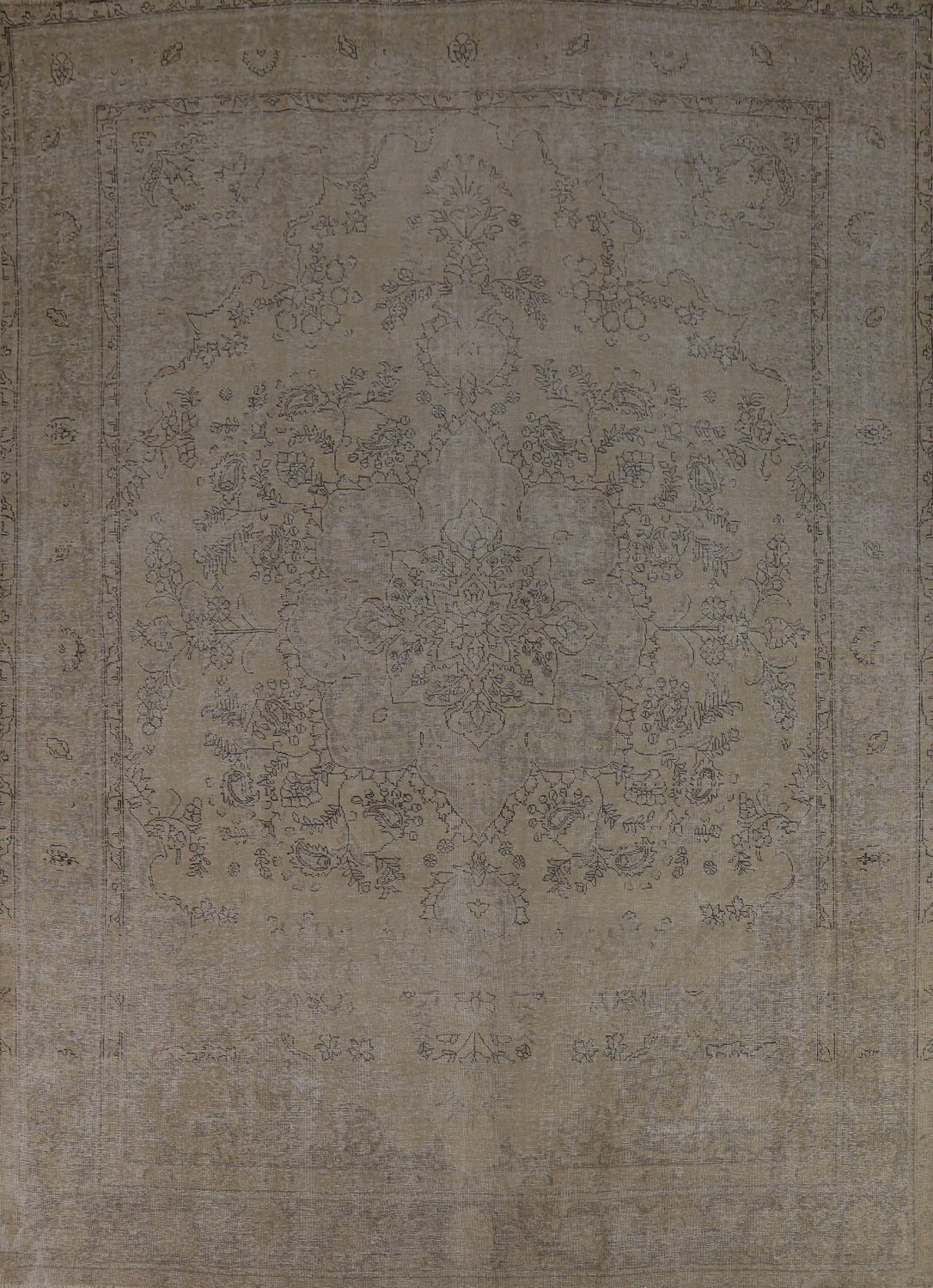 Distressed Wool Tabriz Persian Area Rug 9x13