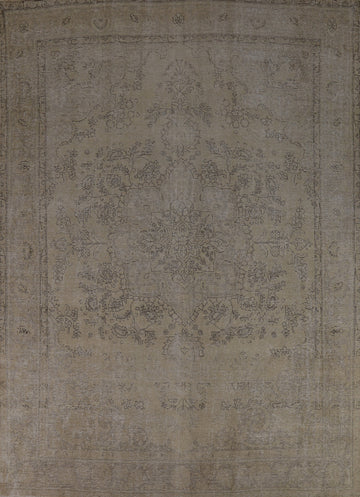 Distressed Wool Tabriz Persian Area Rug 9x13