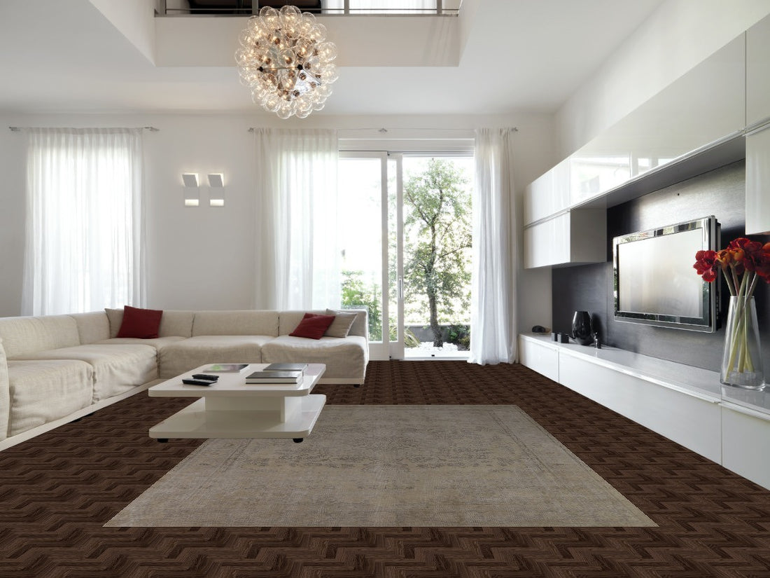 Distressed Wool Tabriz Persian Area Rug 9x13